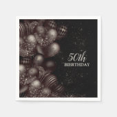 Verjaardag Black Glitter Balloons Sparkle Party Servet (Voorkant)