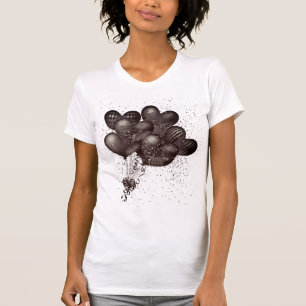 Verjaardag Black Glitter Balloons Sparkle Party T-shirt
