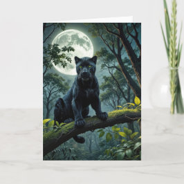 Verjaardag Black Panther in het maanlicht Kaart