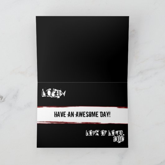 Verjaardag Black & Red Skull Kaart (Binnen)