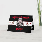 Verjaardag Black & Red Skull Kaart (Voorkant)