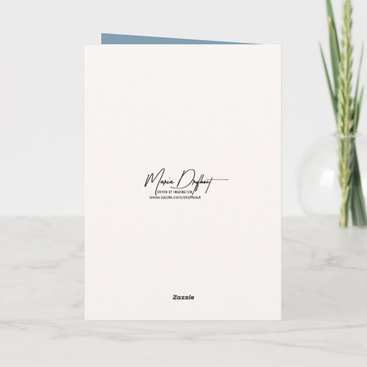 Verjaardag Blauw en Wit Sneeuwvlokdekbed Kaart (Achterkant)