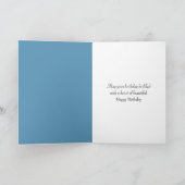 Verjaardag Blauw Fancy Fantasy Flower Kaart (Binnen)