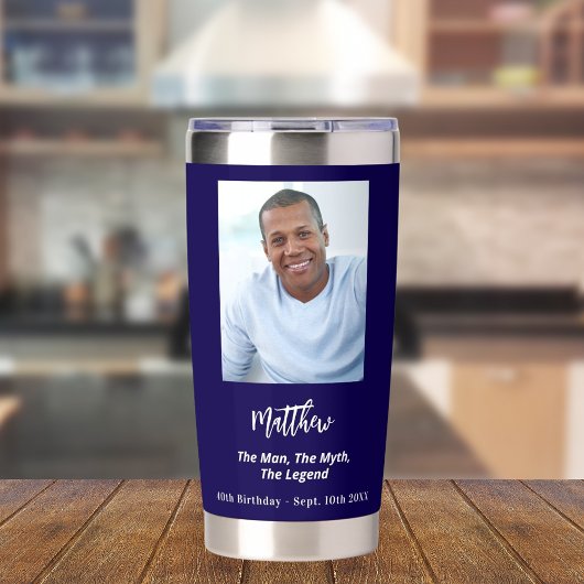 Verjaardag blauw foto man mythe legende geïsoleerde drinkbeker