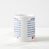 Verjaardag Blauw & Wit Streep Mok (Center)