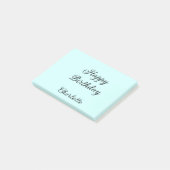 Verjaardag blauwe achtergrond naam stijlvol elegan post-it® notes (Schuin)