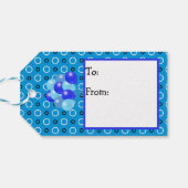 Verjaardag Blauwe Ballonnen Cadeautags Cadeaulabel (Achterkant Horizontaal)