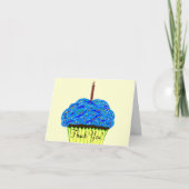 Verjaardag Blauwe Cupcake Bedankt (Voorkant)