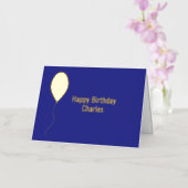 Verjaardag Blauwe Folie Gevouwen Kaart (Orchidee)