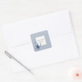 Verjaardag Blauwe Vlinder Vierkante Sticker (Envelop)