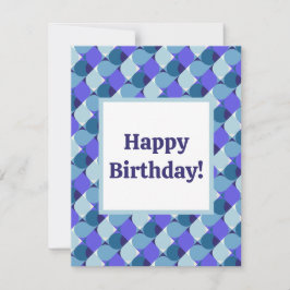 Verjaardag Blauwe Vormen Notitiekaartje
