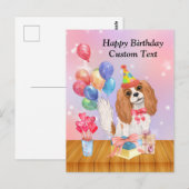 Verjaardag Blenheim Cavalier King Charles Spaniel Briefkaart (Voorkant / Achterkant)