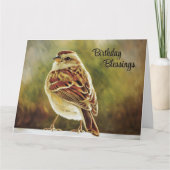 Verjaardag Blessings Sparrow - Verjaardag Kaart (Voorkant)