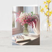 Verjaardag bloedend hart boeket met boek kaart (Gele Bloem)