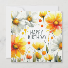 verjaardag bloem frame kaart 