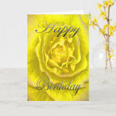 Verjaardag Bloem in geel en roze Kaart (Gele Bloem)