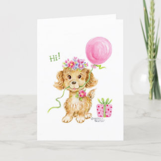 Verjaardag Bloem Puppy Dog Je bent zo lief Kaart