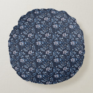 Verjaardag Bloemen in de kleuren blauw en lavendel Rond Kussen