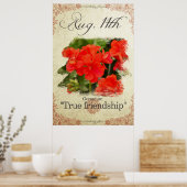 Verjaardag bloemen op 11 augustus "Geranium" Poster (Keuken)