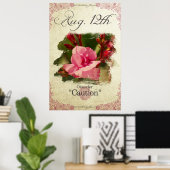 Verjaardag bloemen op 12 augustus "Oleander" Poster (Thuiskantoor)