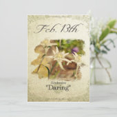 Verjaardag bloemen op 13 februari "Edelweiss" Kaart (Staand voorkant)