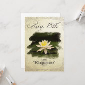 Verjaardag bloemen op 15 augustus "Lotus" Kaart (Voorkant / Achterkant in situ)