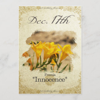 Verjaardag bloemen op 17 december "Freesia" Kaart