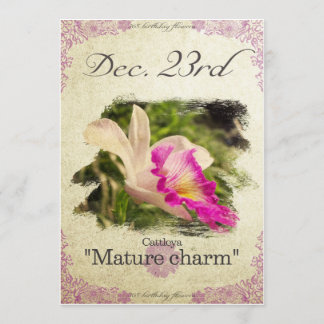 Verjaardag bloemen op 23 december "Cattleya" Kaart