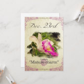 Verjaardag bloemen op 23 december "Cattleya" Kaart (Voorkant / Achterkant in situ)