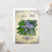 Verjaardag bloemen op 5 april "Vergeet-me-niet" Kaart (Voorkant / Achterkant in situ)