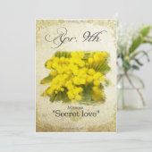 Verjaardag bloemen op 9 april "Mimosa" Kaart (Staand voorkant)
