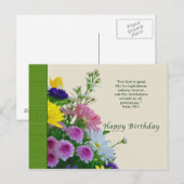 Verjaardag, Bloemenboeket, Religieus, Briefkaart (Voorkant / Achterkant)