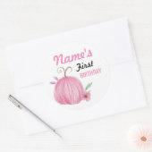 Verjaardag Bloemenmeisje Pompoen Roze Sticker Alle (Envelop)