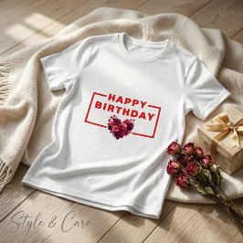 Verjaardag Bloemhart Grafische Jongens T-Shirts