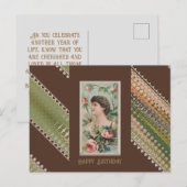 Verjaardag bloemige schoonheden 46 briefkaart (Voorkant / Achterkant)