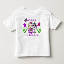 Verjaardag Blondine Fairy en Eenhoorn Leeftijd en  Kinder Shirts