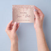 Verjaardag blos roze glitters budget Save the Date Flyer (Hand)