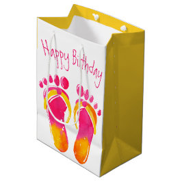 Verjaardag Blote Voeten en Teenslippers Medium Cadeauzakje