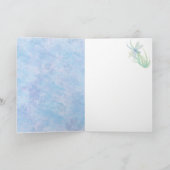 Verjaardag Blue Dragonfly Waterverf Art Kaart (Binnen)