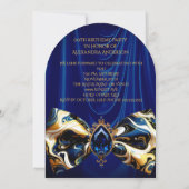 Verjaardag Blue Silk Faux Gold Jewel Paisley Kaart (Achterkant)