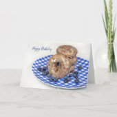 Verjaardag Blueberry Donuts Kaart (Voorkant)