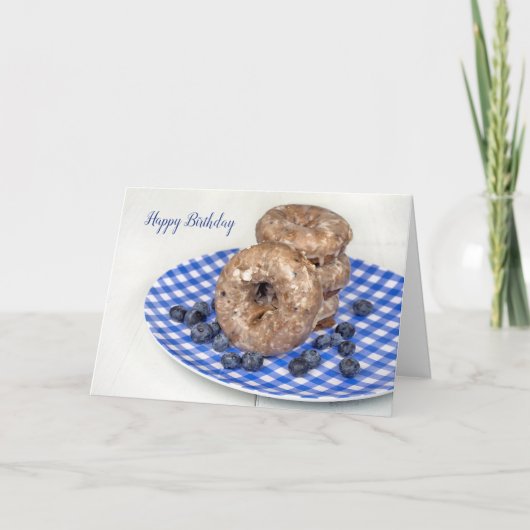 Verjaardag Blueberry Donuts Kaart (Voorkant)