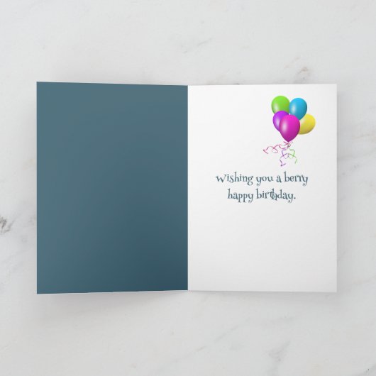 Verjaardag Blueberry Splash Kaart (Binnen)