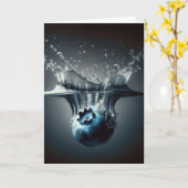 Verjaardag Blueberry Splash Kaart (Gele Bloem)