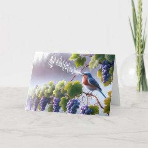 Verjaardag Bluebird op een Grapevine Kaart
