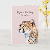 Verjaardag Blush Cheetah Kaart (Gele Bloem)