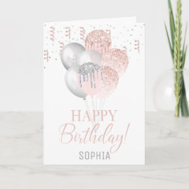 Verjaardag blush en zilveren ballonnen