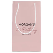Verjaardag Blush Pink Monogram Naam Klein Cadeauzakje (Voorkant)