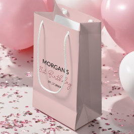 Verjaardag Blush Pink Monogram Naam Klein Cadeauzakje