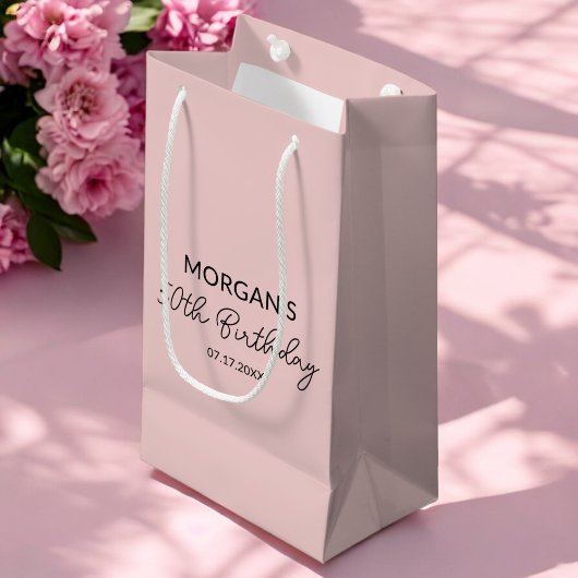 Verjaardag Blush Pink Monogram Naam Klein Cadeauzakje